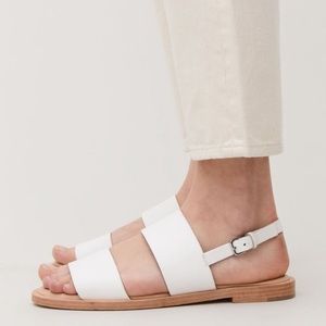 COS White Leather Strap Sandals